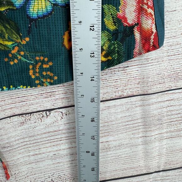 Farm Rio Floral Bandeau Crop Top Women's Size Petite Small Green/Blue/Red/Pink - Picture 10 of 10